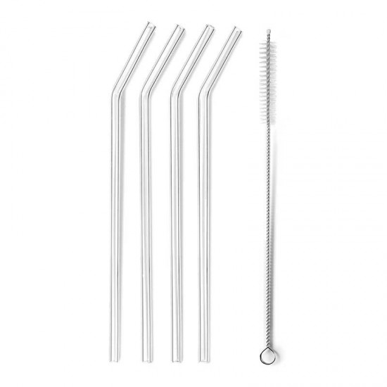 Set 4 Boire De Pailles Réutilisables En Verre