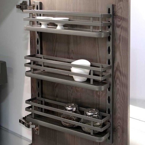 Support à épices avec 3 étagères Titane
