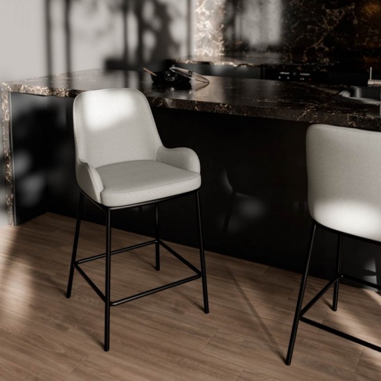 Tabouret bas MILTON gris clair