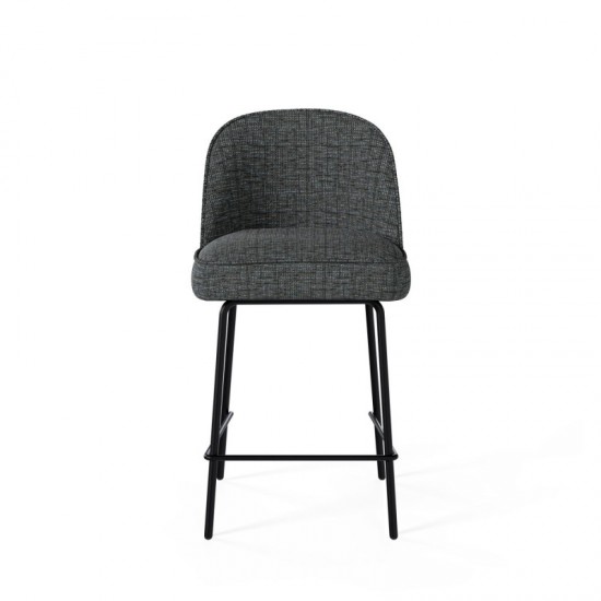 Tabouret bas NELSON gris foncé