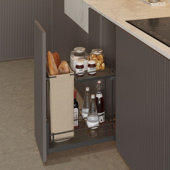 Casier à bouteilles extractible Anthracite Compact Basal