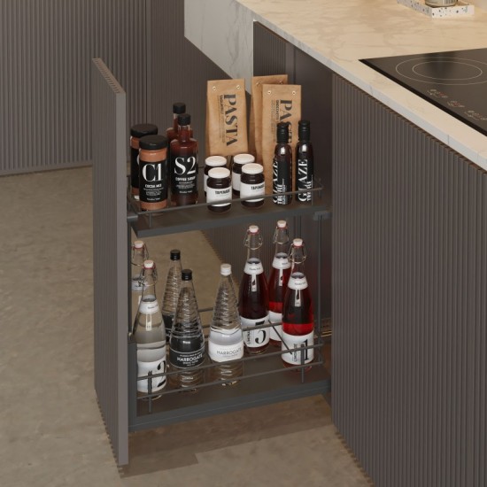 Casier à Bouteilles Extractible Anthracite Compact Basal