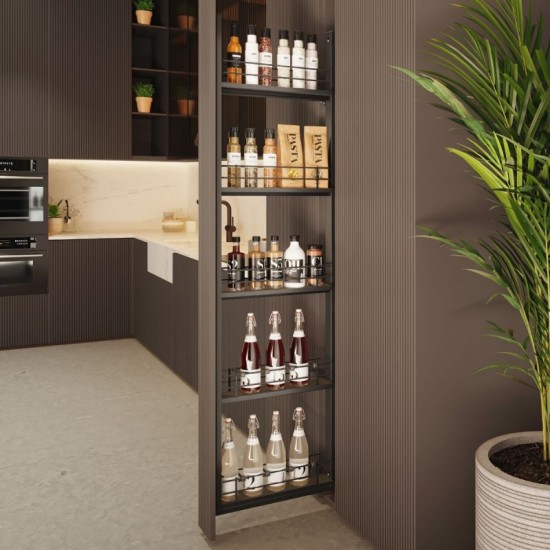 Colonne Extractible Porte-bouteilles Anthracite Compact