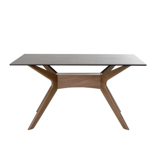 Table Fixe Eloise Gris/Noyer