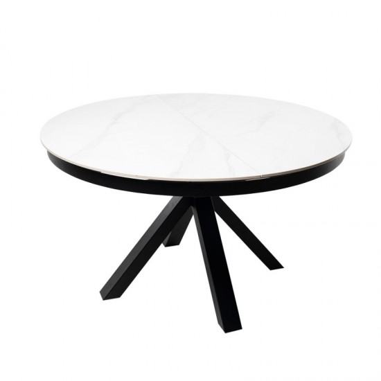 Table Ext. Zuri 130 Blanc/Noir