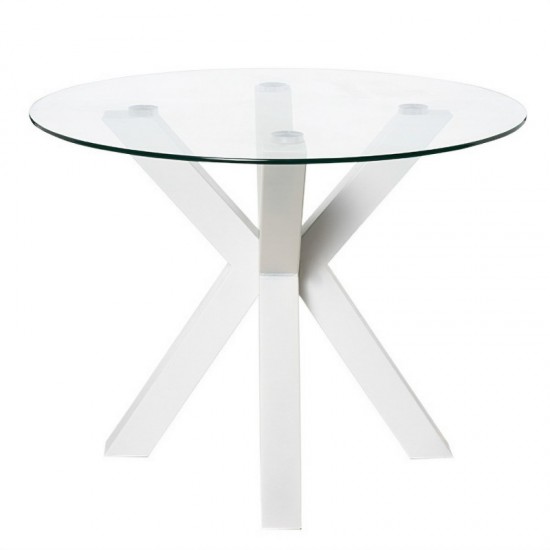 Table Fixe Jade Verre/Blanc