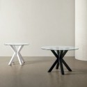 Table Fixe Jade Verre/Blanc