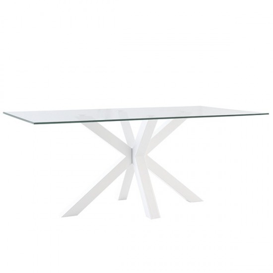 Table Fixe Demi Verre/Blanc