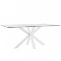 Table Fixe Demi Verre/Blanc