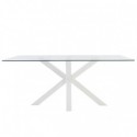 Table Fixe Demi Verre/Blanc