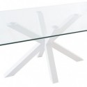 Table Fixe Demi Verre/Blanc