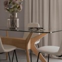 Table Fixe Della Verre/Chêne