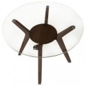 Table Fixe Sabrine Verre/Noyer