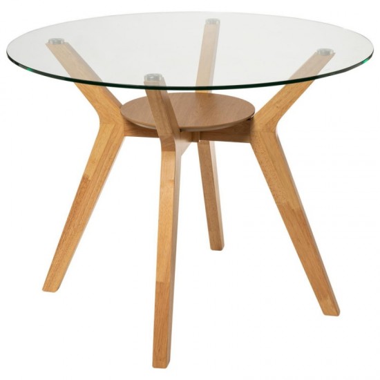 Table Fixe Sabrine Verre/Chêne