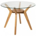 Table Fixe Sabrine Verre/Chêne