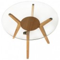 Table Fixe Sabrine Verre/Chêne