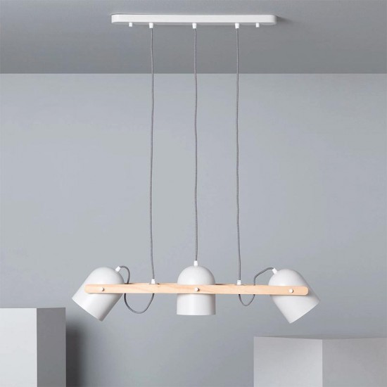 Suspension Bois et Métal Klarhet Blanc