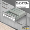 Porte-Couverts Double PVC Gris pour Tiroir de Cuisine Europe