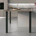 Ensemble de deux pieds de table de 900 mm pour péninsule de cuisine, finition noire.