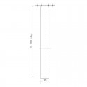 Ensemble de deux pieds de table de 900 mm pour péninsule de cuisine, finition noire.