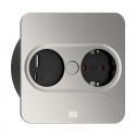 Module de Prises Twist 2 Rectangulaire Inox
