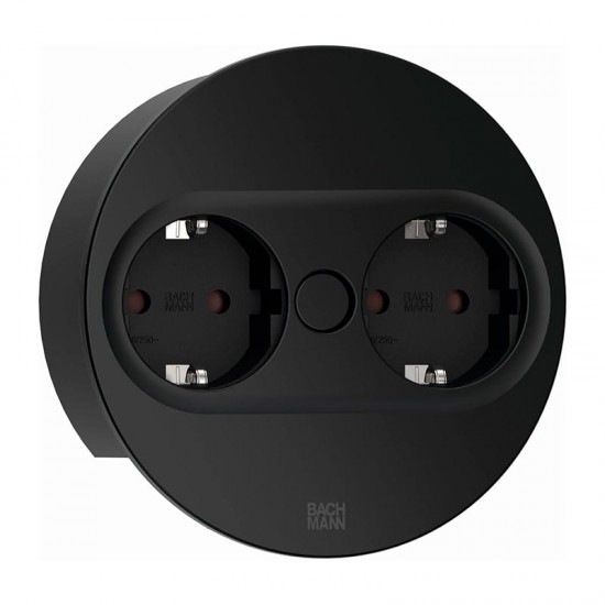 Module de Prises Twist 2 Rond Noir