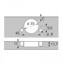 Charnière 165º Grand Angle Intermat 8687