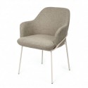 Chaise Abigail Taupe avec Pieds Beige