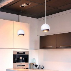 Lampe Occhi Plafond Halogène GU10 75W-Chrome et Blanc