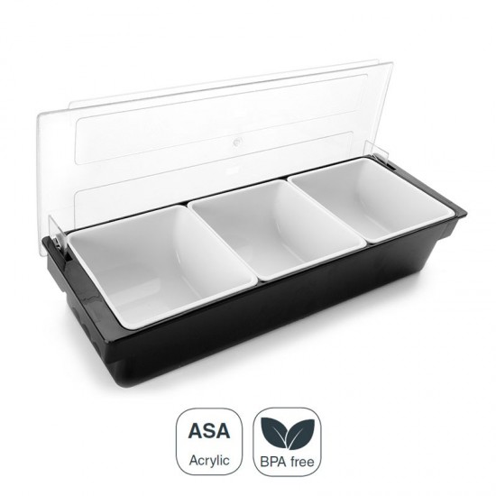 Récipient à Condiment 3 Bols avec Couvercle