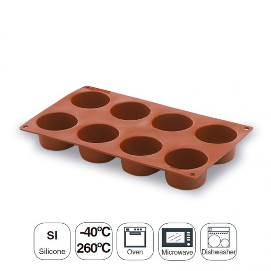 Moule-Cylindre 8 Cavités Silicone Pastryflex