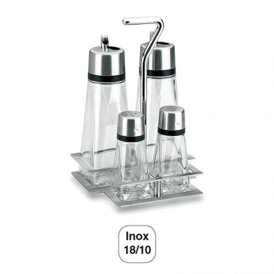 Jeu de Vinaigre Hiperlux 4 Pièces avec support