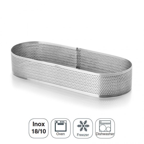 Bague Ovale En Acier Inoxydable Perforé