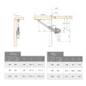Compas pour Portes Relevables Force 20 - 70 kg x cm Emuca NSDX